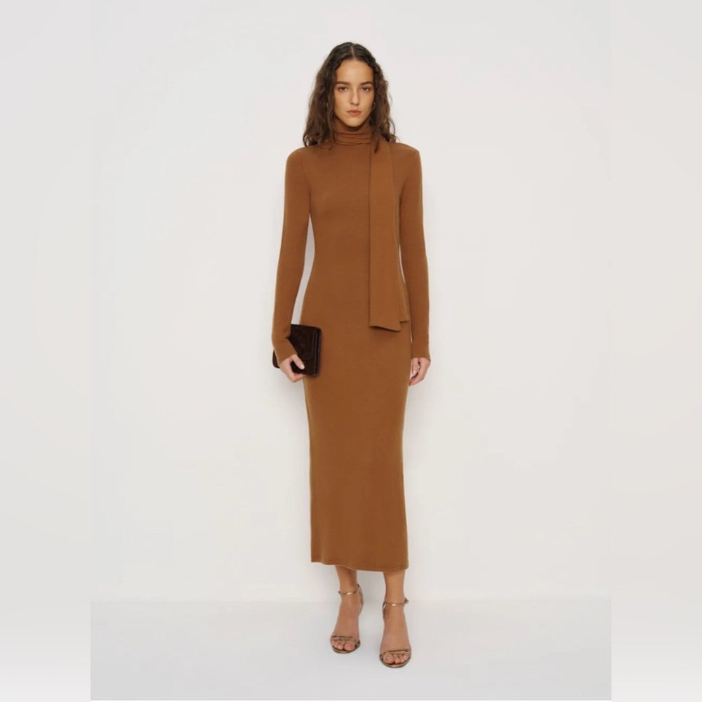 Reformation Azure Knit Dress Brown - Size M